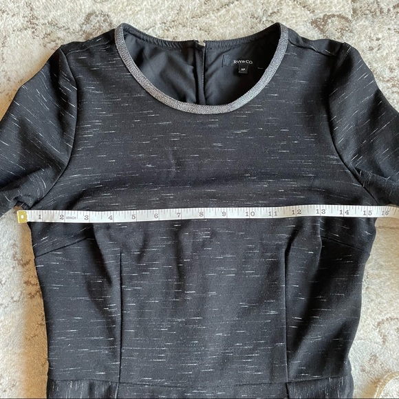 RW&CO black and silver long sleeved Bodycon party dress Size Small - Picture 4 of 9